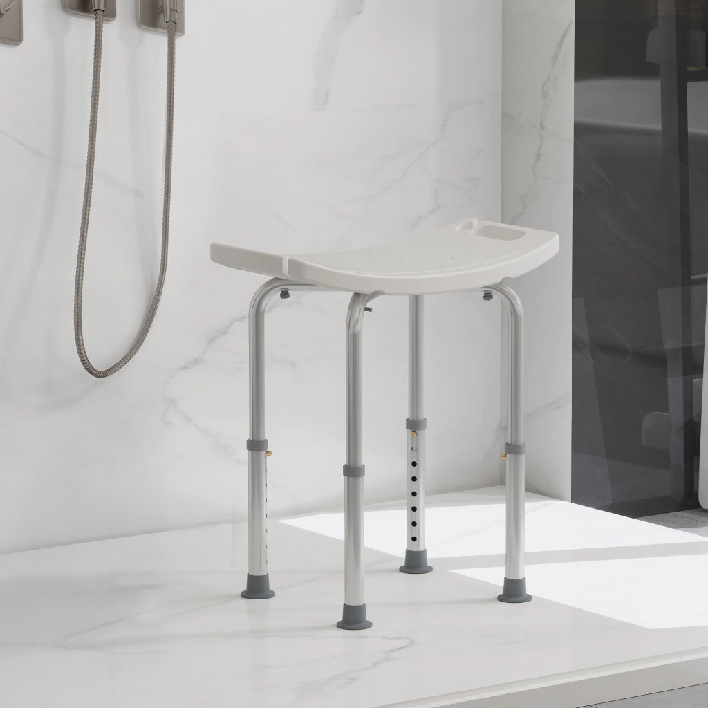 Sgabello Sedile Sedia per Doccia Bagno, Antiscivolo, Altezza Regolabile