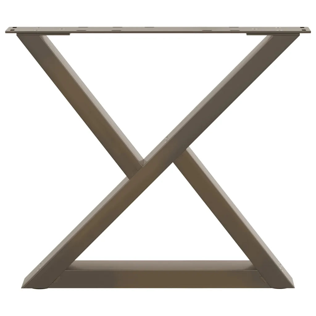 vidaXL Gambe per Tavolino da Caffè 2 pz in Acciaio Naturale 60x(42-43,3) cm Acciaio