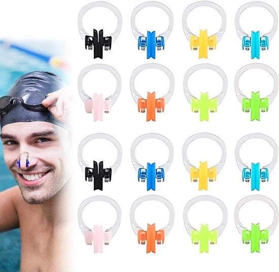 Accessori per nuotatori - clip siliconati per nuoto unisex per bambini e adulti - iniziali - 8 colori.