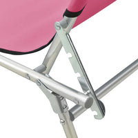 Lettino Pieghevole con Baldacchino in Acciaio Rosa Magenta 310327