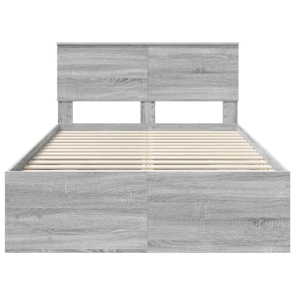 Struttura del letto con testiera-Giroletto con Testiera Grigio Sonoma 120 x 123 cm 459527