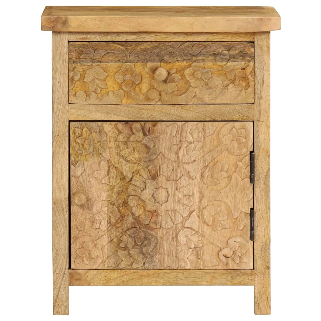 Comodino cassettiera armadio mobili camera da letto in legno massello di mango 40 x 30 x 50 cm 1402082