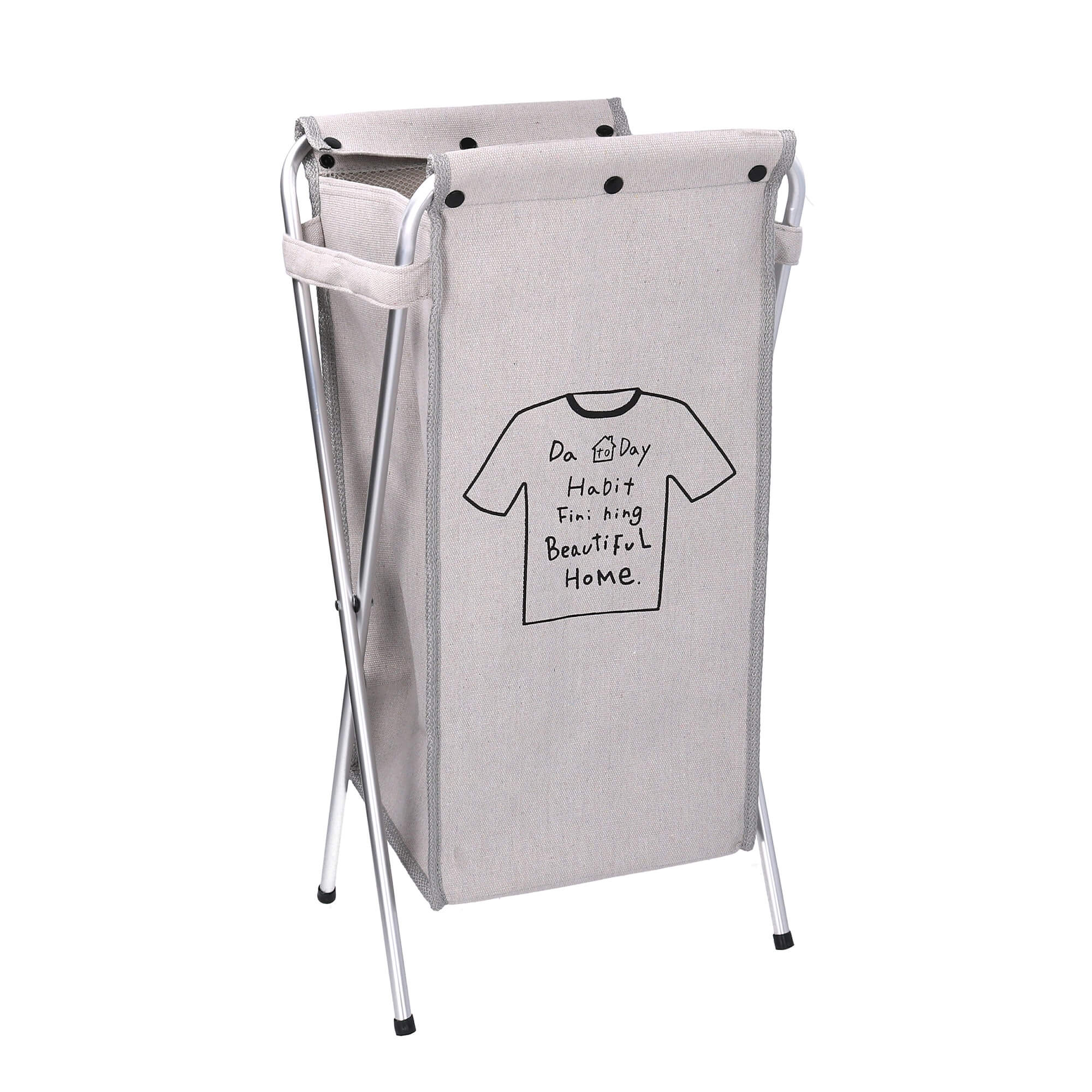 Cesto Portabiancheria in tessuto sacco grigio pieghevole cm 29x33,5xh66