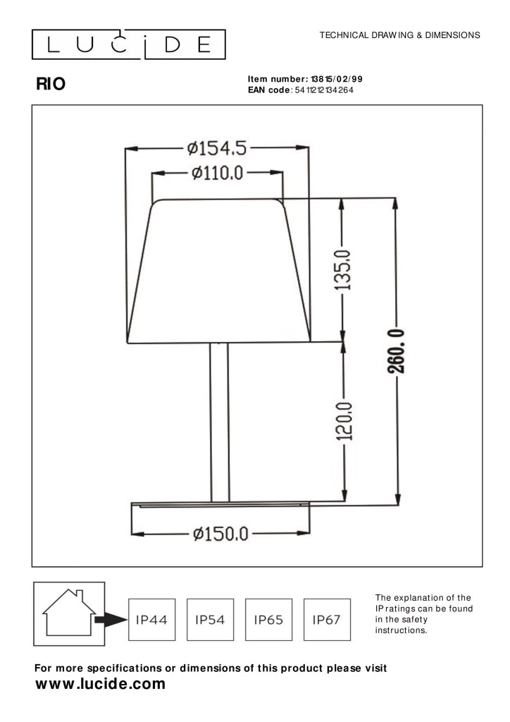 Lampada terrazzo nera LED 1,8W RGB IP44 Lucide RIO