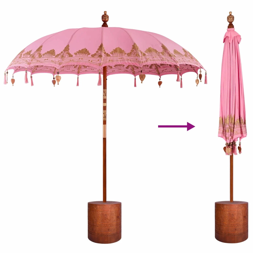 Ombrello balinese con base 2 pz Rosa 3433029