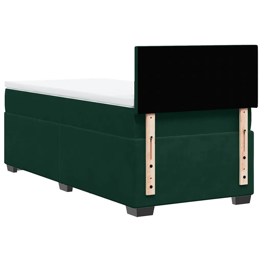 vidaXL Giroletto a Molle con Materasso Verde Scuro 100x200 cm Velluto