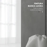 Mobile Sottolavabo Bagno con Armadietto 2 Ante e Ripiano Regolabile, 80x34x60 cm, Bianco Lucido