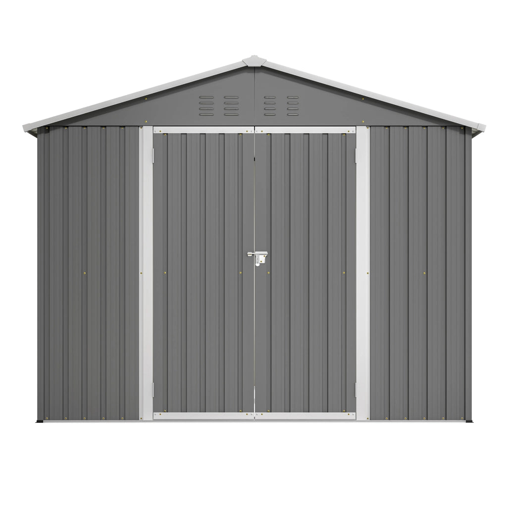 8x6FT Graues Metall-Tool-Shed mit Klapptür; Anthrazit-Farbe – Ideal für Gartenger?te und Werkzeugaufbewahrung