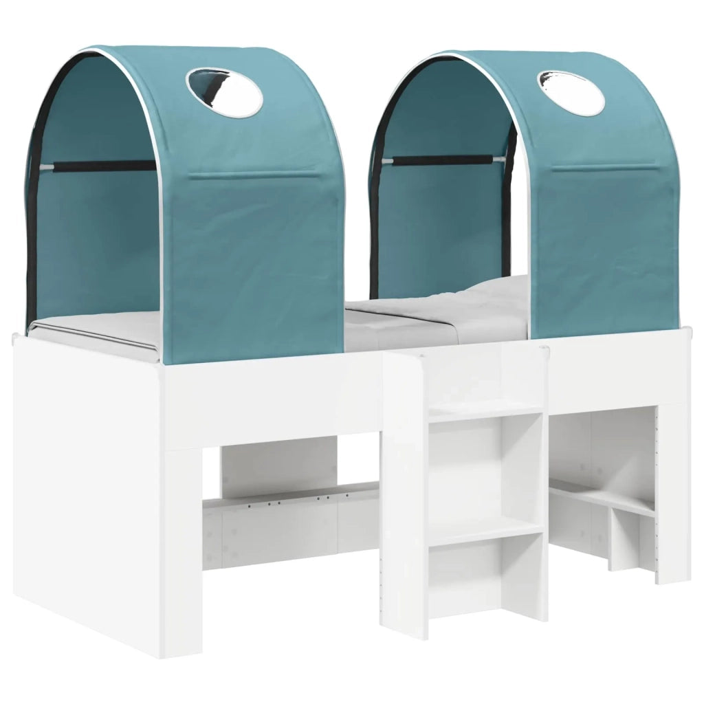 Letto con Tunnel 4 pcs Bianco e azzurro Legno ingegnerizzato 3423486
