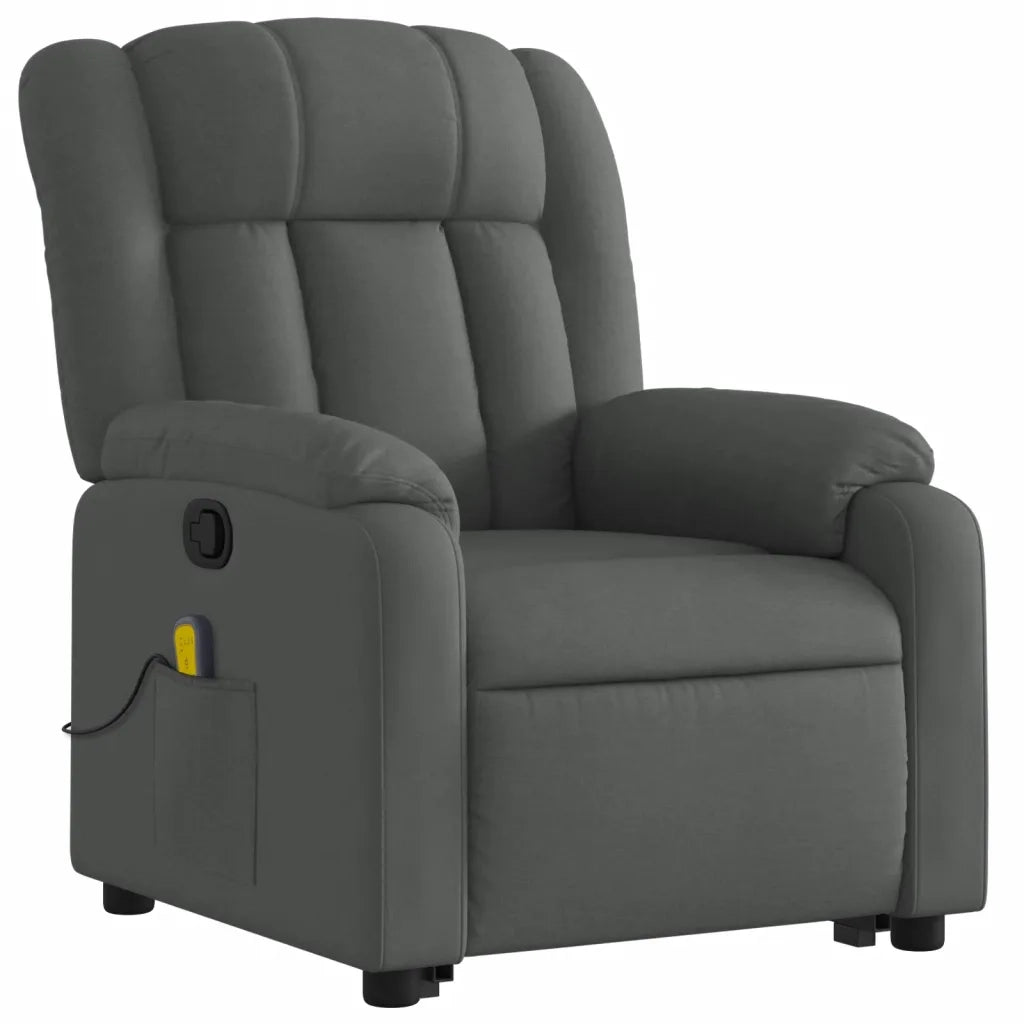Poltrona Alzapersona Massaggi Reclinabile Grigio Scuro Tessuto 3205329