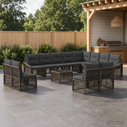 Set Divano da Giardino 13 pcs Grigio polyrattan 3436166