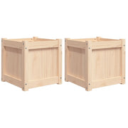 2 pz Fioriere | Cassetta per fiori | Vaso da Giardino in Legno Massello di Pino