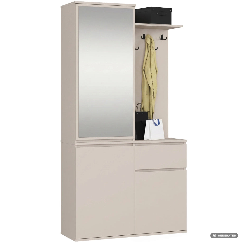 Mobile ingresso ENTRO Cashmere 95 cm con specchio e scarpiera