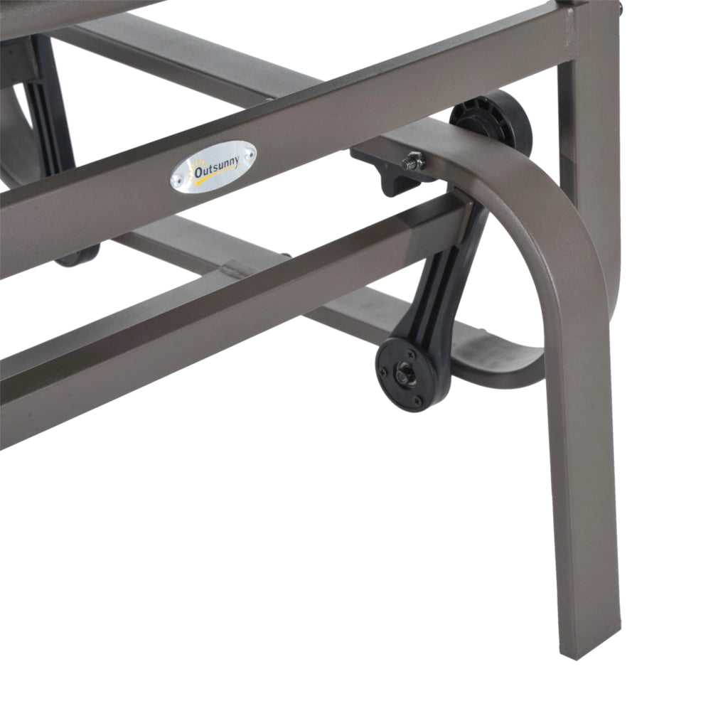 Sedia a dondolo da giardino in metallo ¨C zephmum ¨C grigio+beige 60x78x105 cm