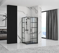 Cabina Doccia Rea Concept Black 80x100 senza piatto doccia