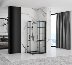 Cabina Doccia Rea Concept Black 80x100 senza piatto doccia