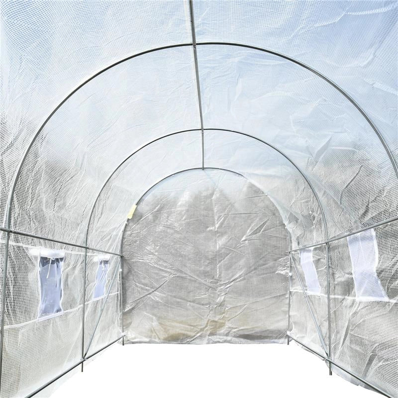 SERRA TUNNEL CON STRUTTURA IN ACCIAIO ZINCATO E TELO IN POLIETILENE 6 FINESTRE