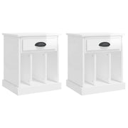 Set di 2 Comodini | Armadio da Notte | Mobiletto da notte Bianco Lucido 43x36x50 cm