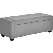 Panca Fondoletto con Vano Contenitore in Tessuto, 120x50x44cm - Grigio