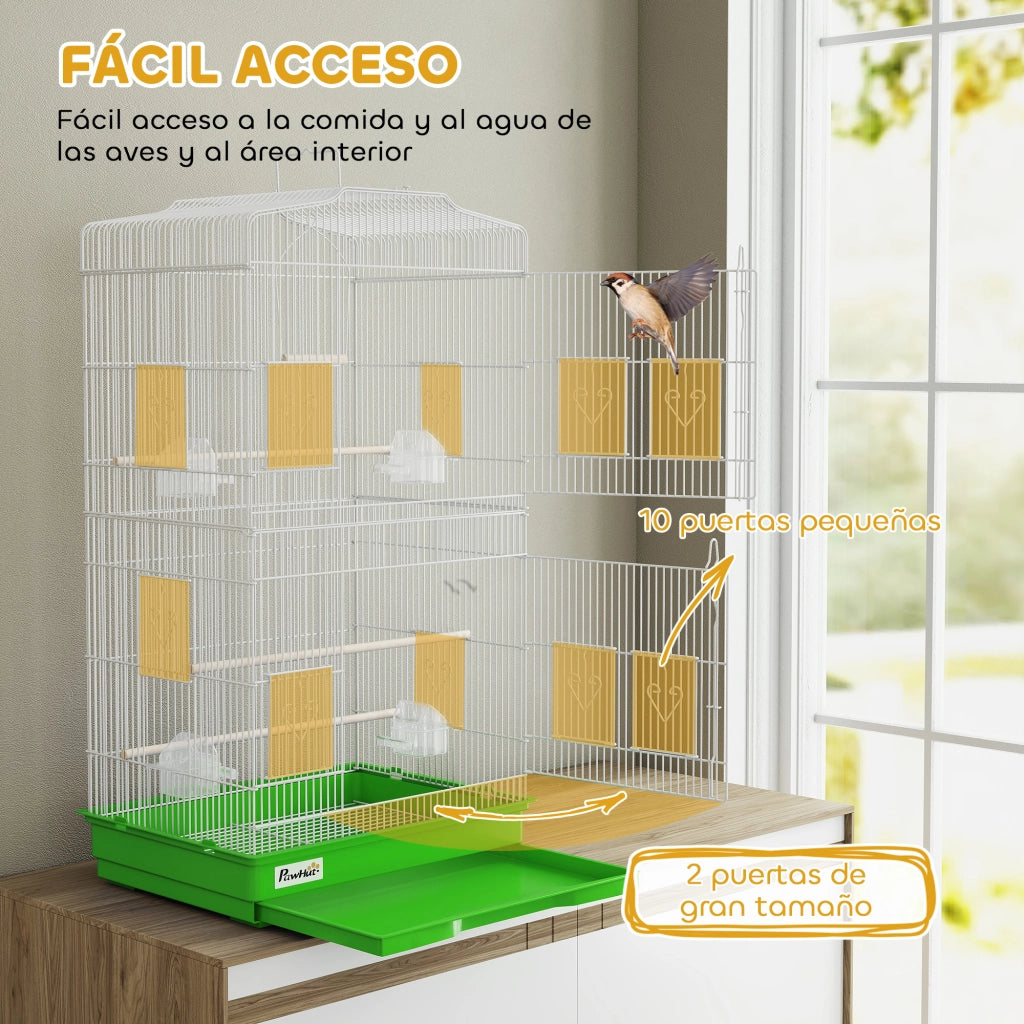 Gabbia per Uccelli ¨C zephmum ¨C Verde 46.5x35.5x92 cm