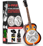 Chitarra Acustica Elettrica Completa Misura Tradizionale Resonatore con Manico Rotondo - Amplificatore Integrato
