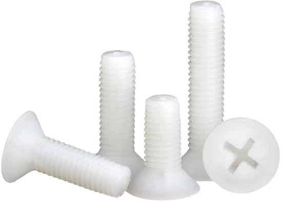 Viti in nylon - M5x15mm - Bianchi - Leggeri e resistenti - Ideali per macchine e dispositivi - 50 pezzi