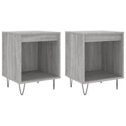 Set di 2 Comodini | Armadio da Notte | Mobiletto da notte Grigio Sonoma 40x35x50 cm in Legno Multistrato
