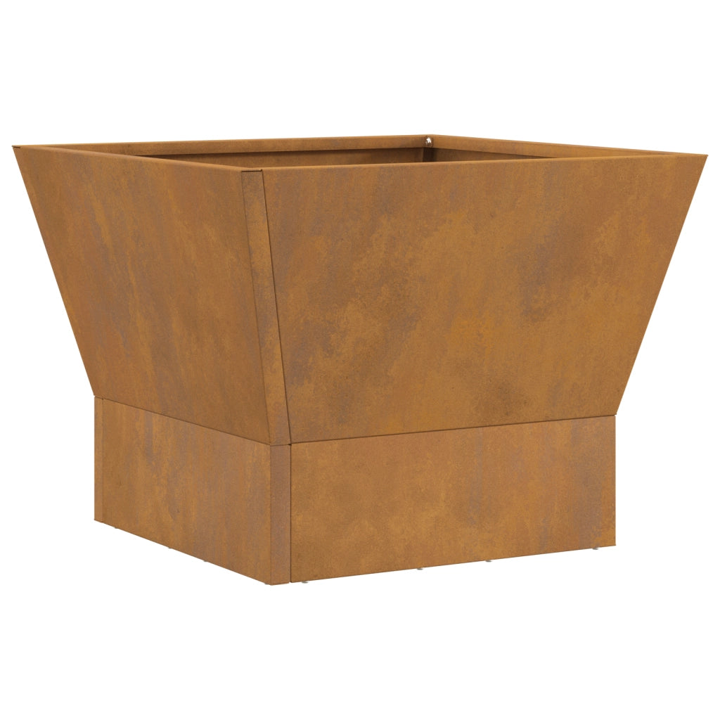 Focolare Quadrato 40x40x30 cm Acciaio Invecchiato
