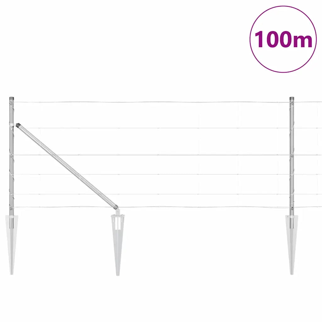 Palo della recinzione Zincato 100 x 0,8 m Acciaio