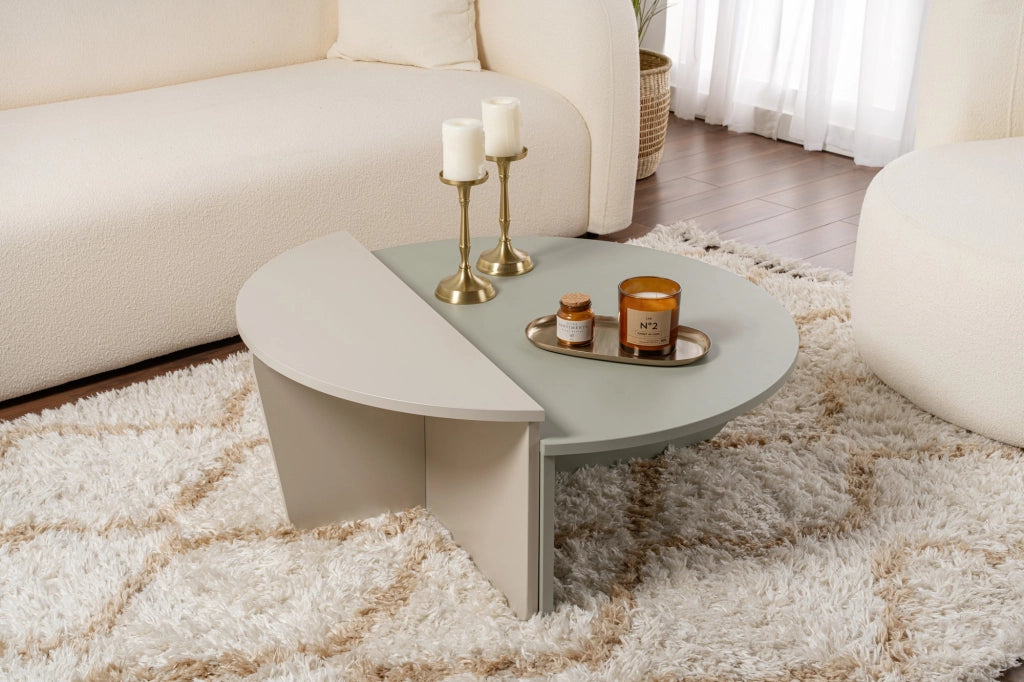 Tavolino in legno "Orion" 90 x 60 x 30 cm - Verde cenere