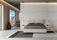 Letto Matrimoniale 160x210 cm con Rete e Contenitore con Testata e Alzata Comoda Imbottito in Tessuto Aragona Mados