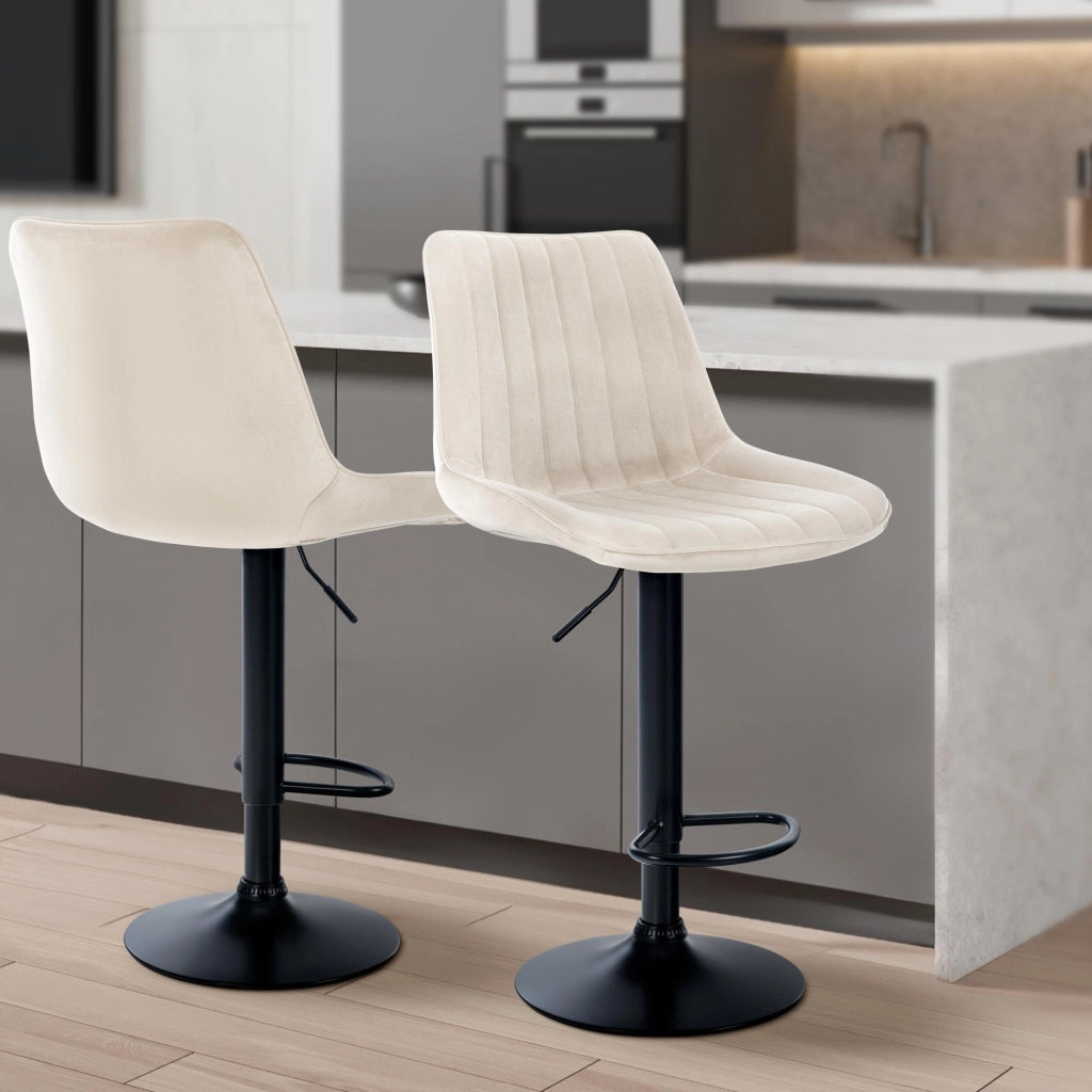 Sgabello Toni Velvet crema,nero