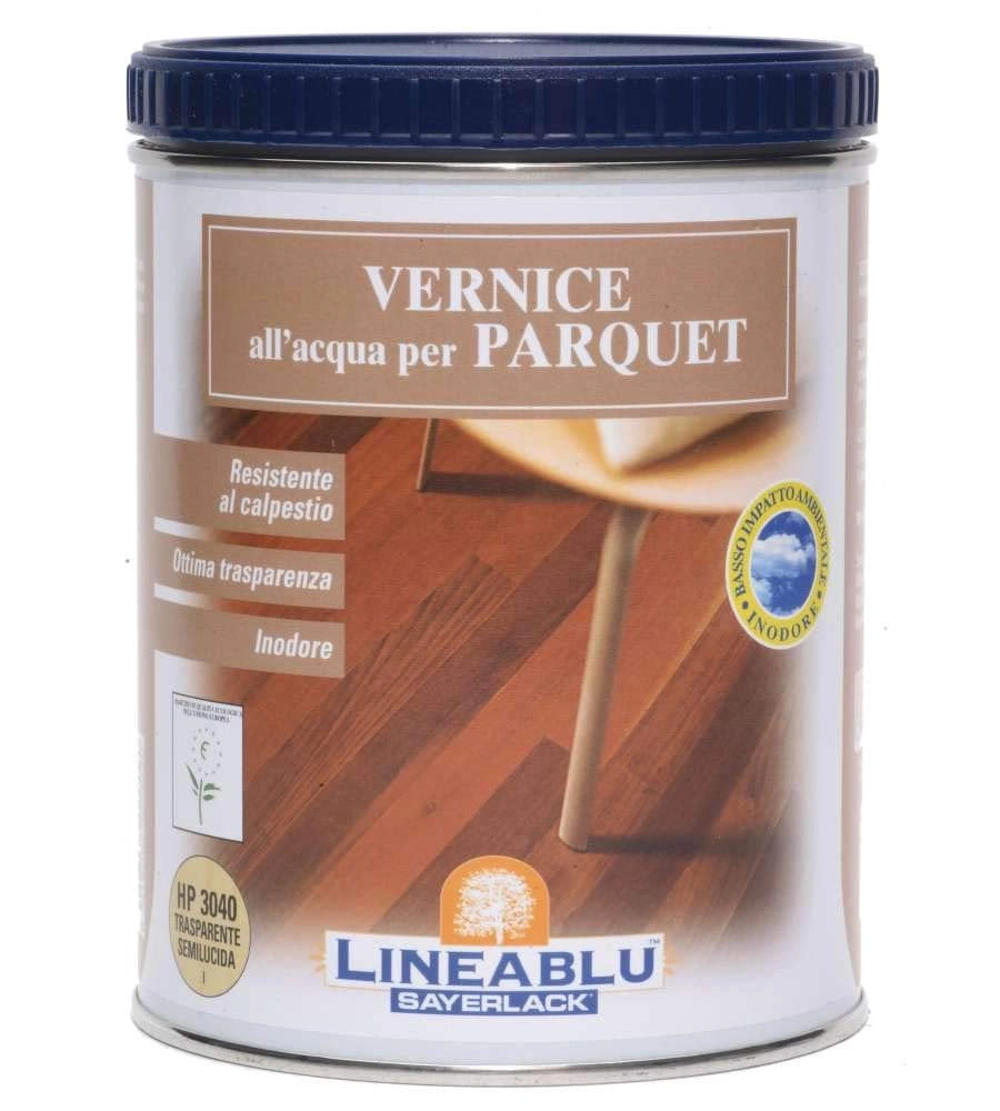 Vernice Acqua Parquet Lineablu Sayerlack HP3040 Trasparente Semilucido Ml