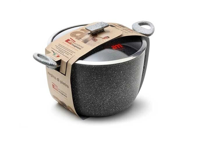 Pentola Antiaderente ad Induzione con Coperchio Regina di Pietra 26 cm
