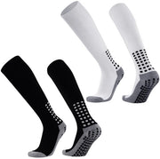 Sokker da Calcio con Cuffia Alta - Gomme Antiscivolo - Assorbenti Umidità - 2 Paia - Poliestere/Lana - Respiranti e Resistenti allo Sforzo