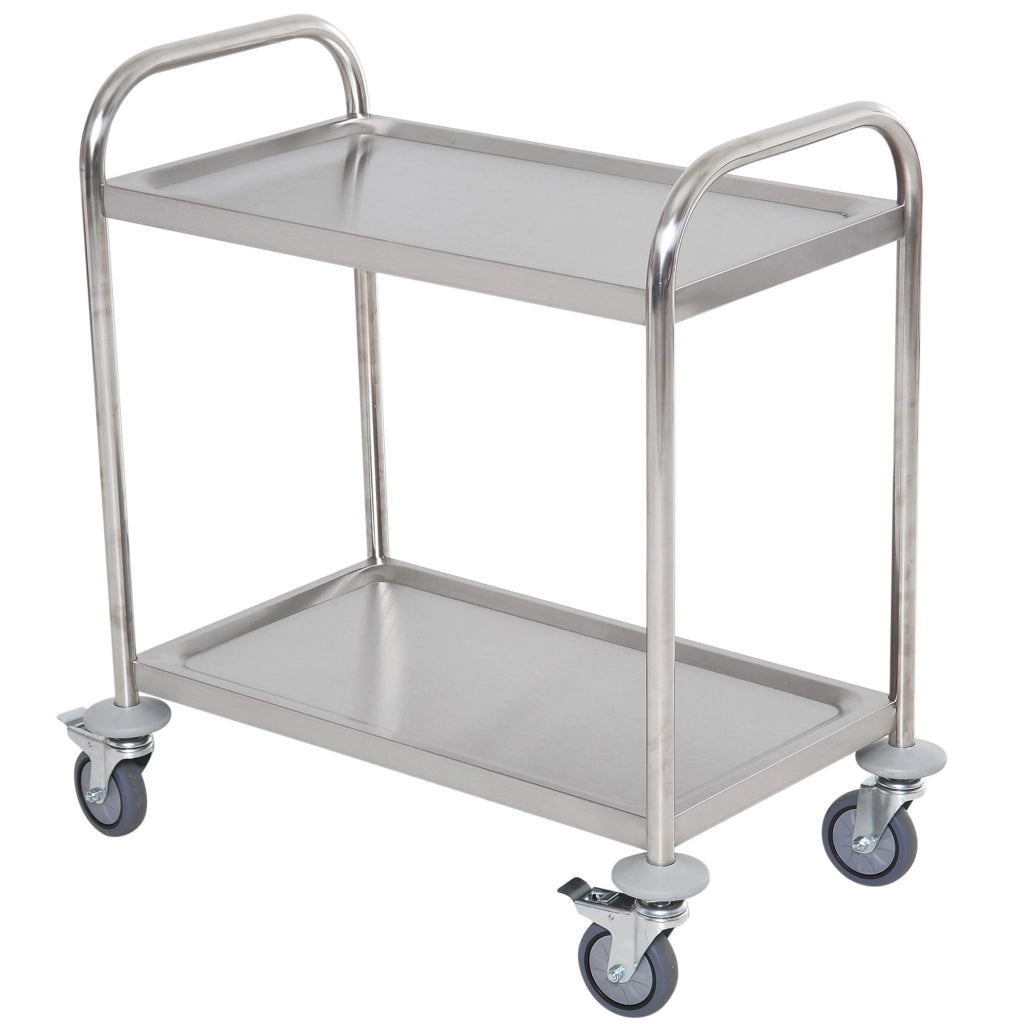 Carrello Cucina con 2 Ripiani e 2 Bracci ¨C Zephmum ¨C 80x45x82 cm Acciaio Inox