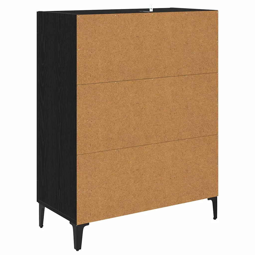 Credenza Rovere Nero 69,5 x 34 x 90 cm Legno ingegnerizzato 886239