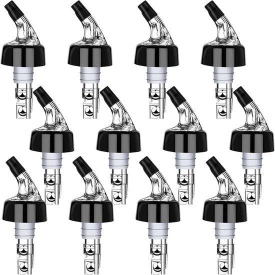 Misuratore automatico per alcol, dispensatore per alcolici, set di dispensatori per alcolici, barista per casa, dispensatore per vino, 30 ml (trasparente, confezione da 12)