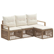Set Divano da Giardino 4 pcs Beige polyrattan 3435693