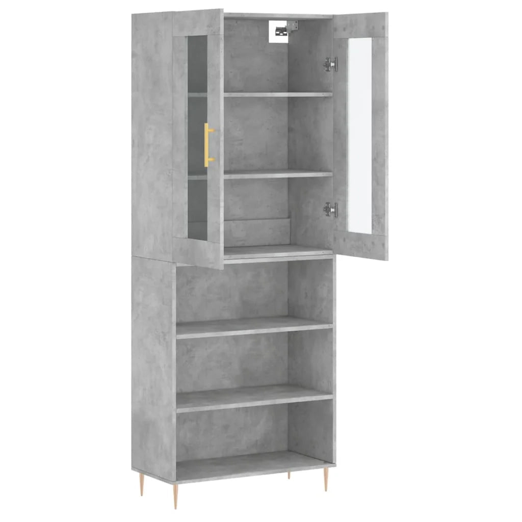 Buffet credenza cassettiera mobiletto mobile contenitore organizer cucina soggiorno salotto alto 69,5 x 34 x 180 cm legno ingegnerizzato grigio 02_0034629