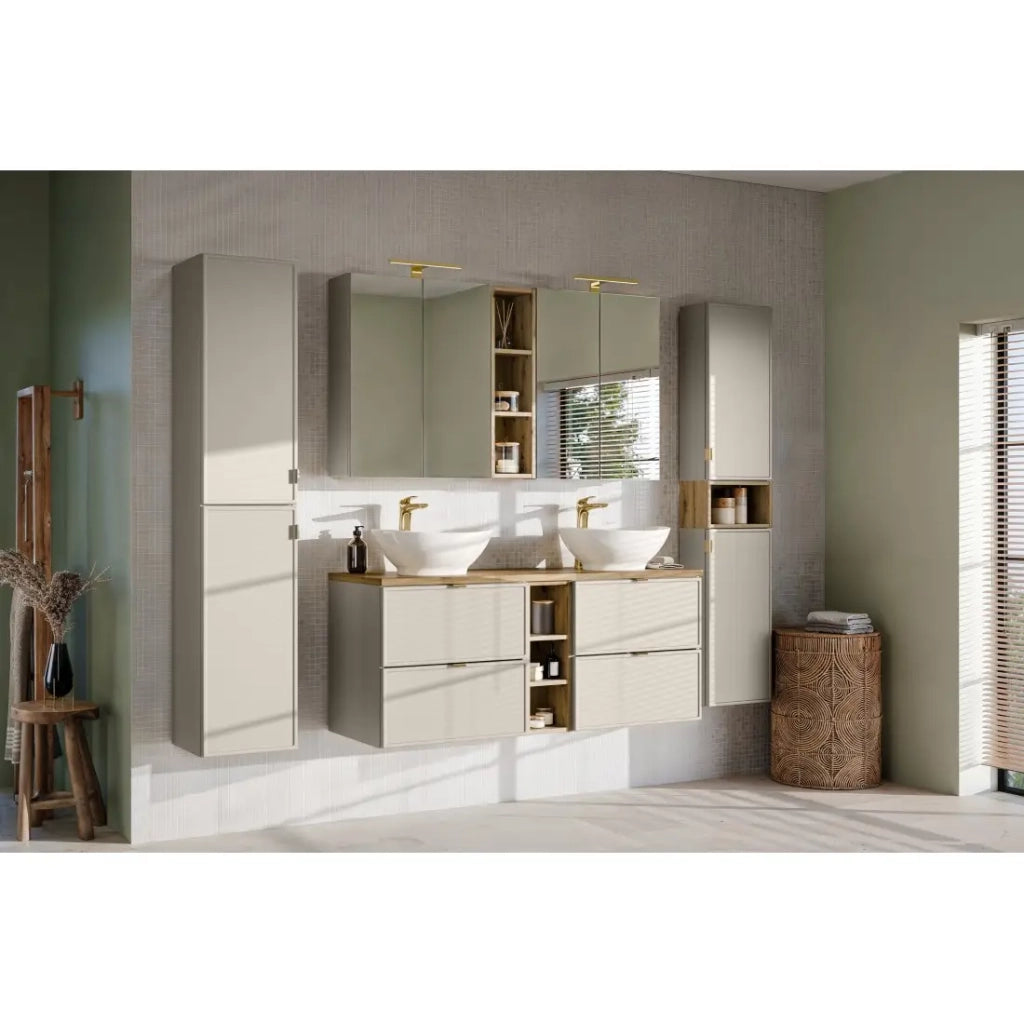 Mobile a parete aperto BRAZZA – 35 cm – Rovere chiaro – Finitura artigianale – Da appendere
