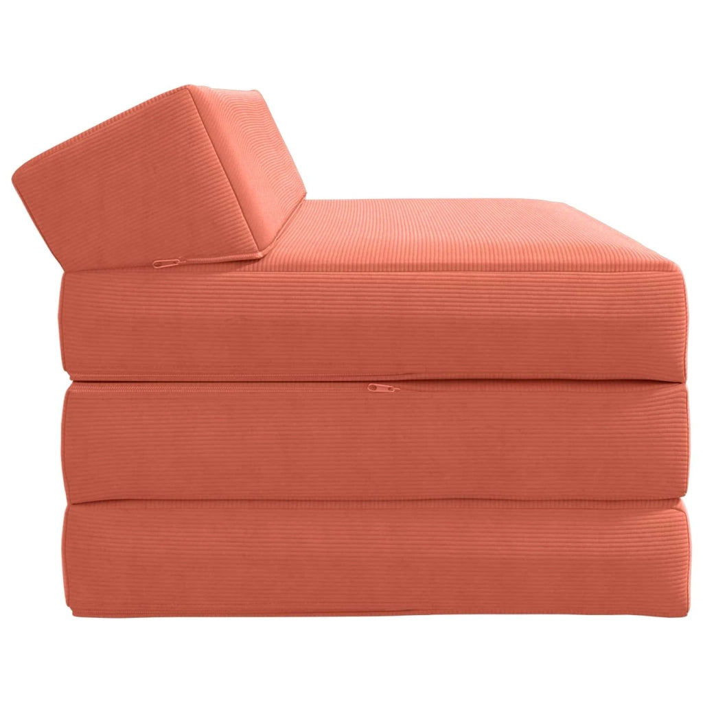 Divano Letto Pieghevole Rosso Arancio 120 x 60 x 49 cm Tessuto 900050