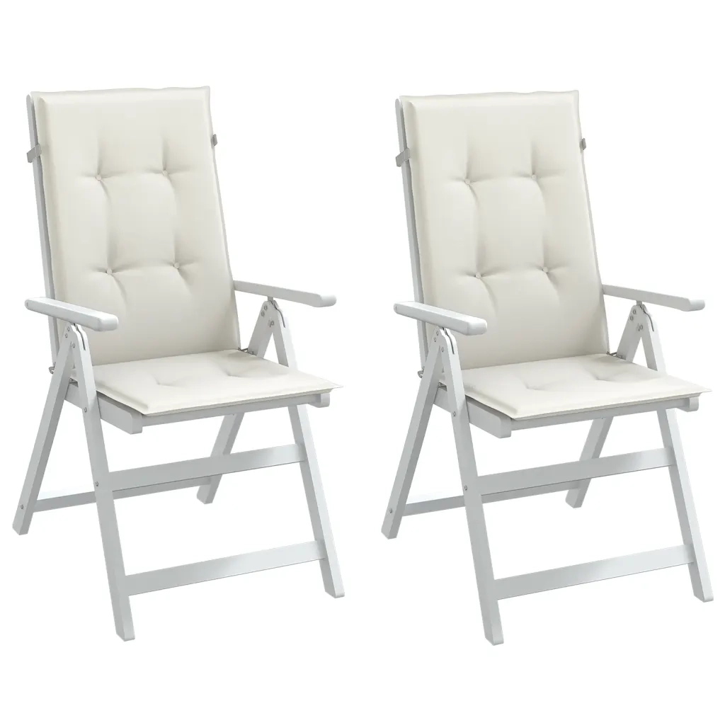 Cuscini Sedia Schiena Alta 2 Crema MÃ©lange 120x50x4 Tessuto