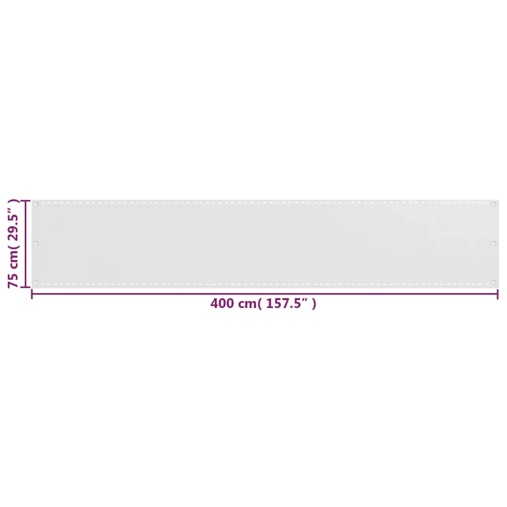 Paravento da Balcone-Pannello per balcone HDPE 75x400 cm Bianco
