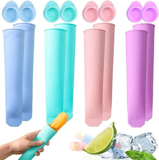 Forme per gelato - Forme per gelato in silicone - Forme per gelatini - Forme per gelato con coperchio - Forme per gelato riutilizzabili - Forme per gelato BPA libere - Adatte per gelati e cornetti gelato