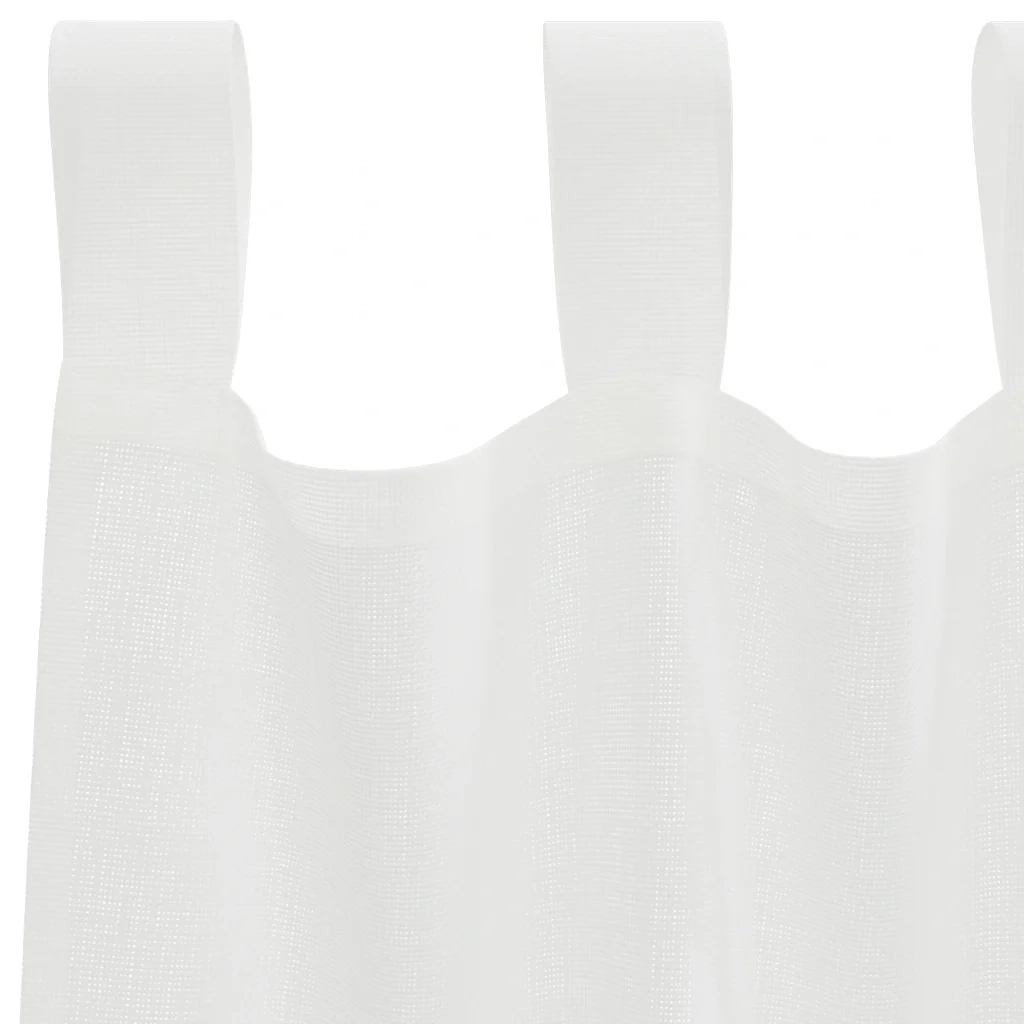 Tende in Voile con Passanti 2 pz Bianco 140x140 cm