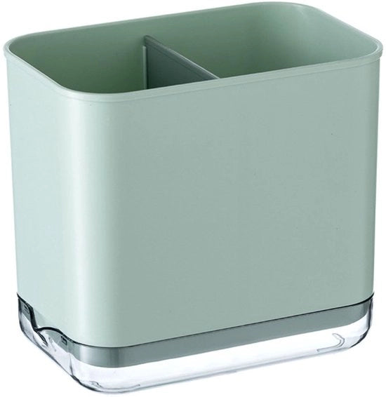 Raccoglitore multifunzionale per cucina - contenitore per utensili - supporto per posate - dispensatore per forchette - contenitore per rifiuti - compartimenti - plastica con cassetta di scarico