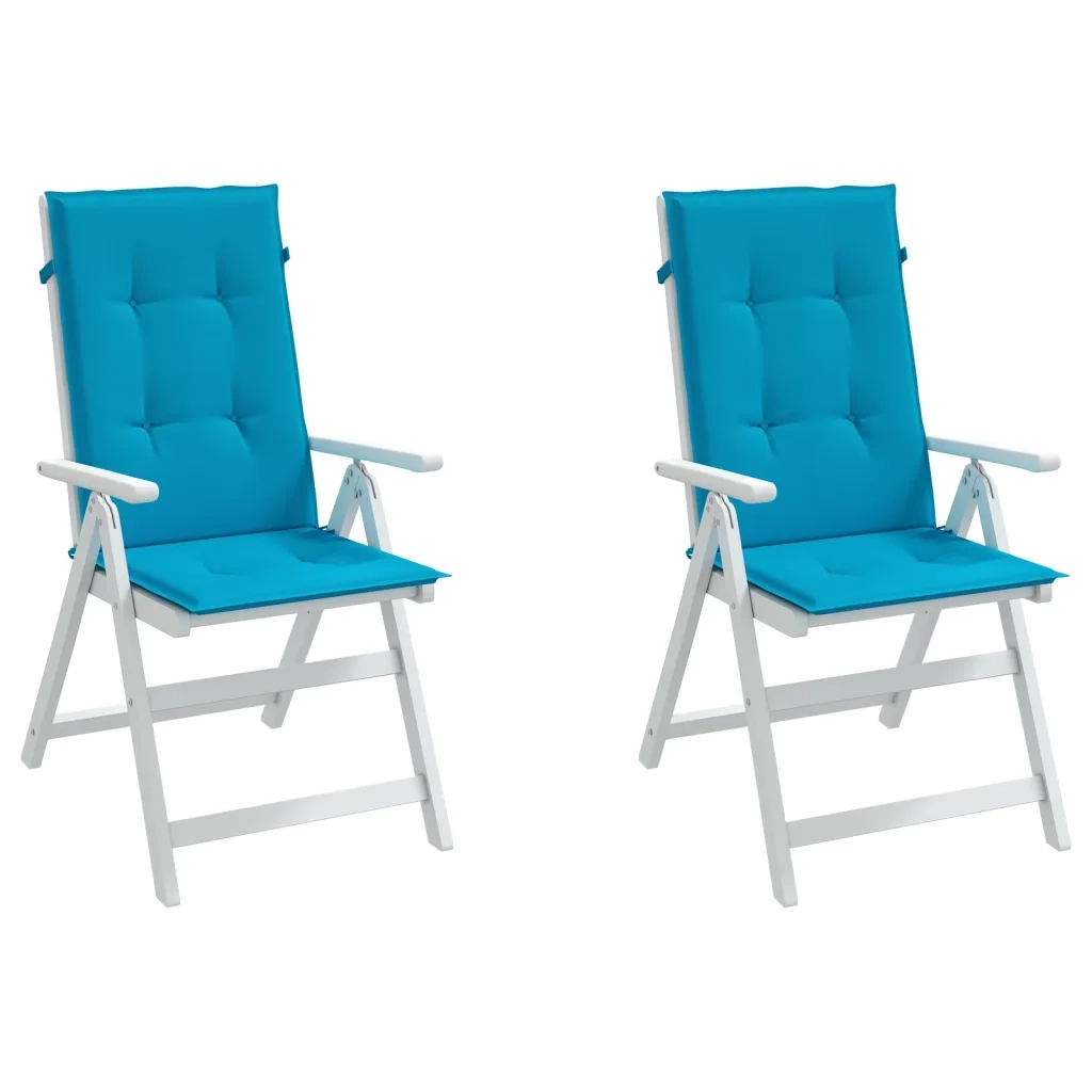 Cuscini per Sedie 2 pz Blu 120x50x3 cm in Tessuto