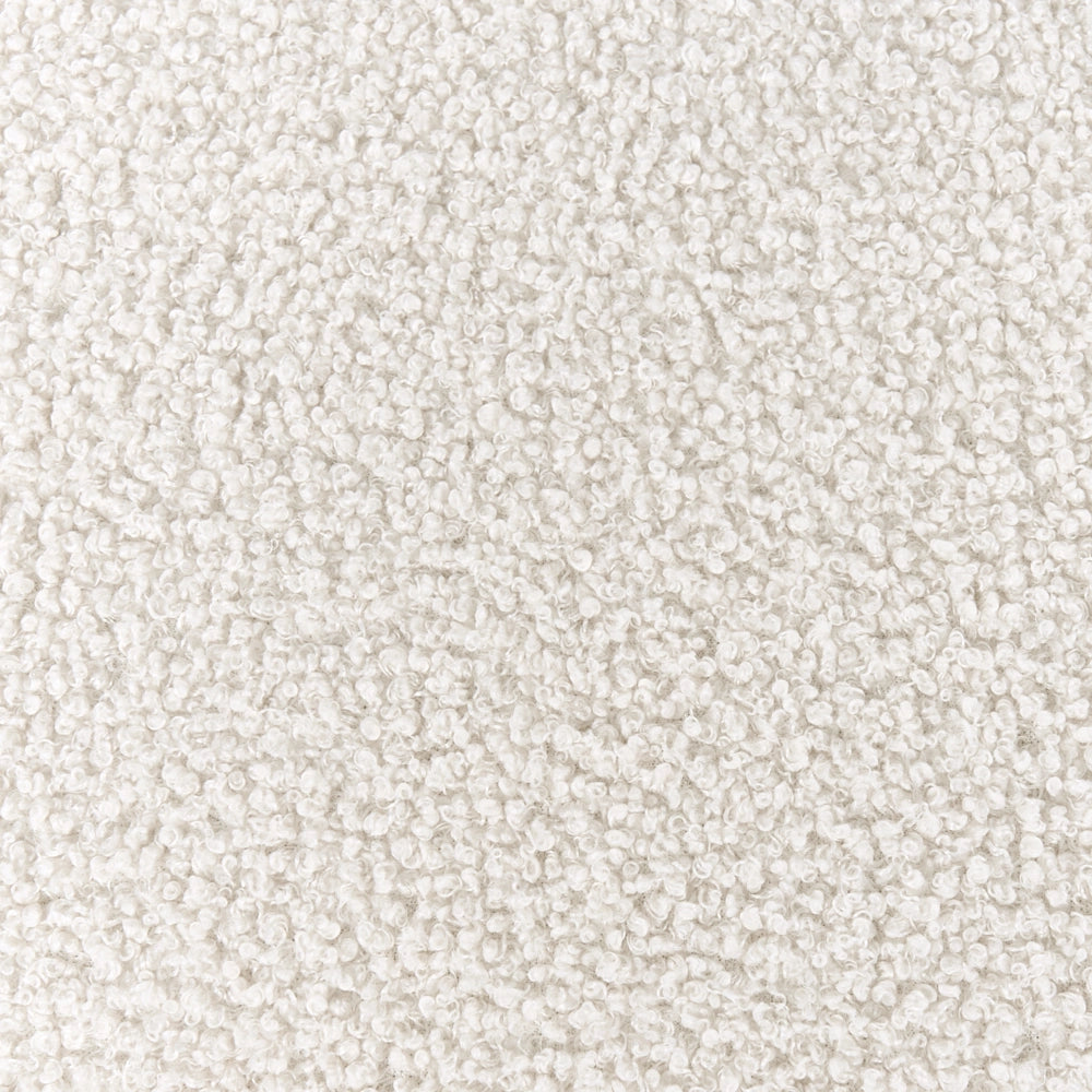 Poltrona bianca bouclé imbottita morbida moderna organica bassa curvilinea stile moderno