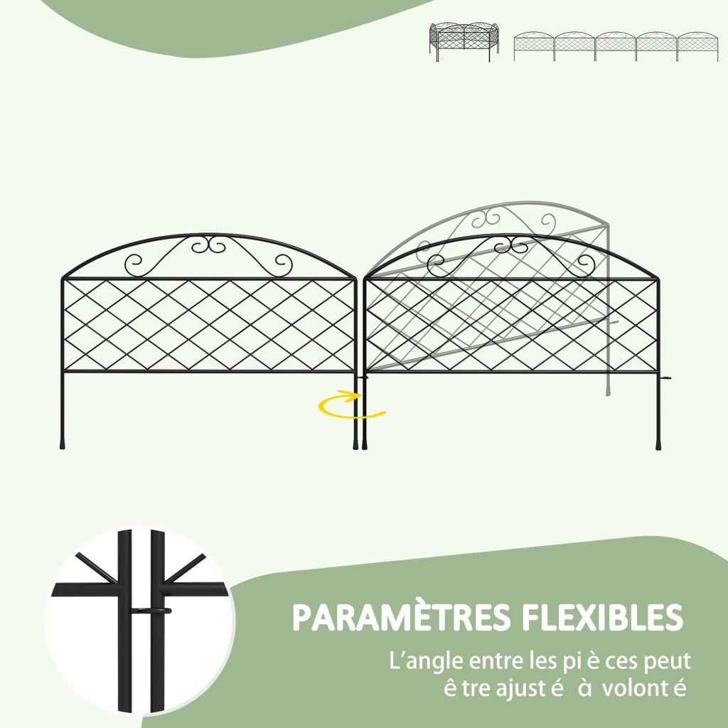 Pannelli decorativi per giardino in metallo ¨C zephmum ¨C 5 pezzi grigio 305x43 cm